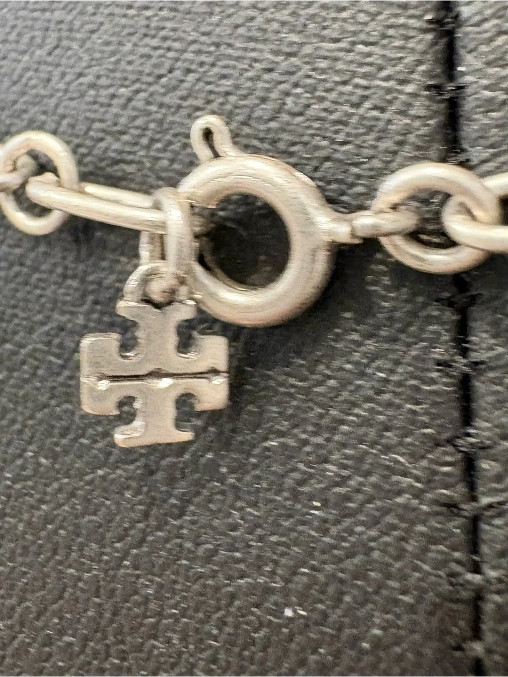 Tory Burch Silver-Tone Logo Link Necklace